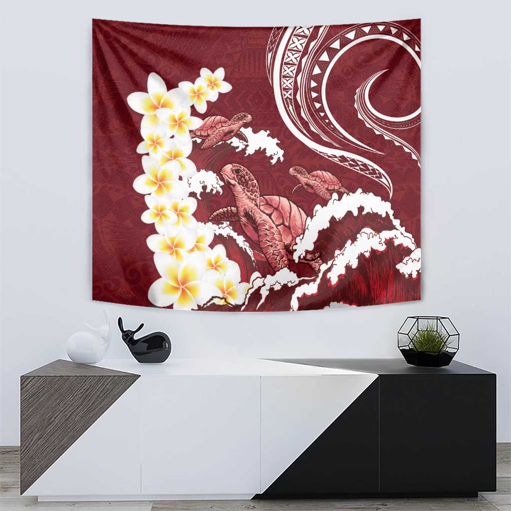Blood Gold Polynesia Tapestry Polynesian Frangipani With Sea Turtles LT14 - Polynesian Pride