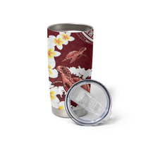 Blood Gold Polynesia Tumbler Cup Polynesian Frangipani With Sea Turtles LT14 - Polynesian Pride