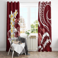 Blood Gold Polynesia Window Curtain Polynesian Frangipani With Sea Turtles LT14 - Polynesian Pride