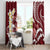 Blood Gold Polynesia Window Curtain Polynesian Frangipani With Sea Turtles