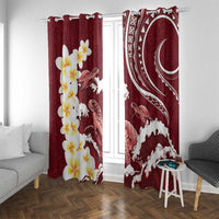 Blood Gold Polynesia Window Curtain Polynesian Frangipani With Sea Turtles LT14 With Grommets Blood Gold - Polynesian Pride