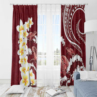 Blood Gold Polynesia Window Curtain Polynesian Frangipani With Sea Turtles LT14 - Polynesian Pride