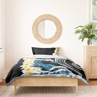 Black Polynesia Bedding Set Polynesian Frangipani With Sea Turtles LT14 - Polynesian Pride