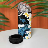 Black Polynesia 4 in 1 Can Cooler Tumbler Polynesian Frangipani With Sea Turtles LT14 - Polynesian Pride