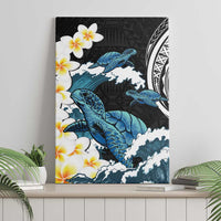 Black Polynesia Canvas Wall Art Polynesian Frangipani With Sea Turtles LT14 - Polynesian Pride
