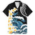 Black Polynesia Family Matching Off Shoulder Short Dress and Hawaiian Shirt Polynesian Frangipani With Sea Turtles