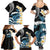 Black Polynesia Family Matching Summer Maxi Dress and Hawaiian Shirt Polynesian Frangipani With Sea Turtles