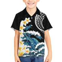 Black Polynesia Hawaiian Shirt Polynesian Frangipani With Sea Turtles LT14 - Polynesian Pride