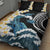 Black Polynesia Quilt Bed Set Polynesian Frangipani With Sea Turtles