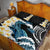 Black Polynesia Quilt Bed Set Polynesian Frangipani With Sea Turtles