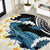 Black Polynesia Round Carpet Polynesian Frangipani With Sea Turtles