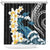 Black Polynesia Shower Curtain Polynesian Frangipani With Sea Turtles