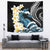 Black Polynesia Tapestry Polynesian Frangipani With Sea Turtles