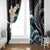 Black Polynesia Window Curtain Polynesian Frangipani With Sea Turtles