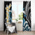 Black Polynesia Window Curtain Polynesian Frangipani With Sea Turtles