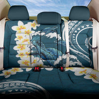 Dark Teal Polynesia Back Car Seat Cover Polynesian Frangipani With Sea Turtles LT14 One Size Dark Teal - Polynesian Pride