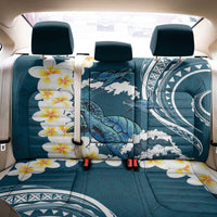Dark Teal Polynesia Back Car Seat Cover Polynesian Frangipani With Sea Turtles LT14 - Polynesian Pride