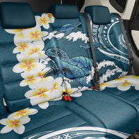 Dark Teal Polynesia Back Car Seat Cover Polynesian Frangipani With Sea Turtles LT14 - Polynesian Pride