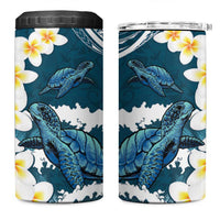 Dark Teal Polynesia 4 in 1 Can Cooler Tumbler Polynesian Frangipani With Sea Turtles LT14 One Size: 16 oz Dark Teal - Polynesian Pride