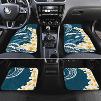 Dark Teal Polynesia Car Mats Polynesian Frangipani With Sea Turtles LT14 Set 4pcs Dark Teal - Polynesian Pride
