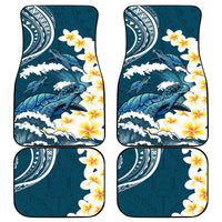Dark Teal Polynesia Car Mats Polynesian Frangipani With Sea Turtles LT14 - Polynesian Pride