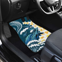 Dark Teal Polynesia Car Mats Polynesian Frangipani With Sea Turtles LT14 - Polynesian Pride