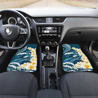 Dark Teal Polynesia Car Mats Polynesian Frangipani With Sea Turtles LT14 Set 2pcs - Front Dark Teal - Polynesian Pride