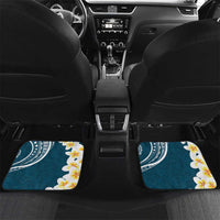 Dark Teal Polynesia Car Mats Polynesian Frangipani With Sea Turtles LT14 Set 2pcs - Back Dark Teal - Polynesian Pride