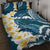 Dark Teal Polynesia Quilt Bed Set Polynesian Frangipani With Sea Turtles