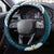 Dark Teal Polynesia Steering Wheel Cover Polynesian Frangipani With Sea Turtles