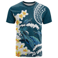 Dark Teal Polynesia T Shirt Polynesian Frangipani With Sea Turtles LT14 Dark Teal - Polynesian Pride