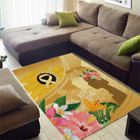 Polynesia Childhood Cancer Awareness Area Rug Be Bold Go Gold Polynesian Art LT14 - Polynesian Pride
