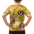 Polynesia Childhood Cancer Awareness Family Matching Long Sleeve Bodycon Dress and Hawaiian Shirt Be Bold Go Gold Polynesian Art