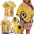 Polynesia Childhood Cancer Awareness Family Matching Off Shoulder Short Dress and Hawaiian Shirt Be Bold Go Gold Polynesian Art