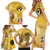 Polynesia Childhood Cancer Awareness Family Matching Short Sleeve Bodycon Dress and Hawaiian Shirt Be Bold Go Gold Polynesian Art