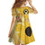 Polynesia Childhood Cancer Awareness Family Matching Summer Maxi Dress and Hawaiian Shirt Be Bold Go Gold Polynesian Art