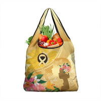 Polynesia Childhood Cancer Awareness Grocery Bag Be Bold Go Gold Polynesian Art LT14 1-pack One Size Gold - Polynesian Pride