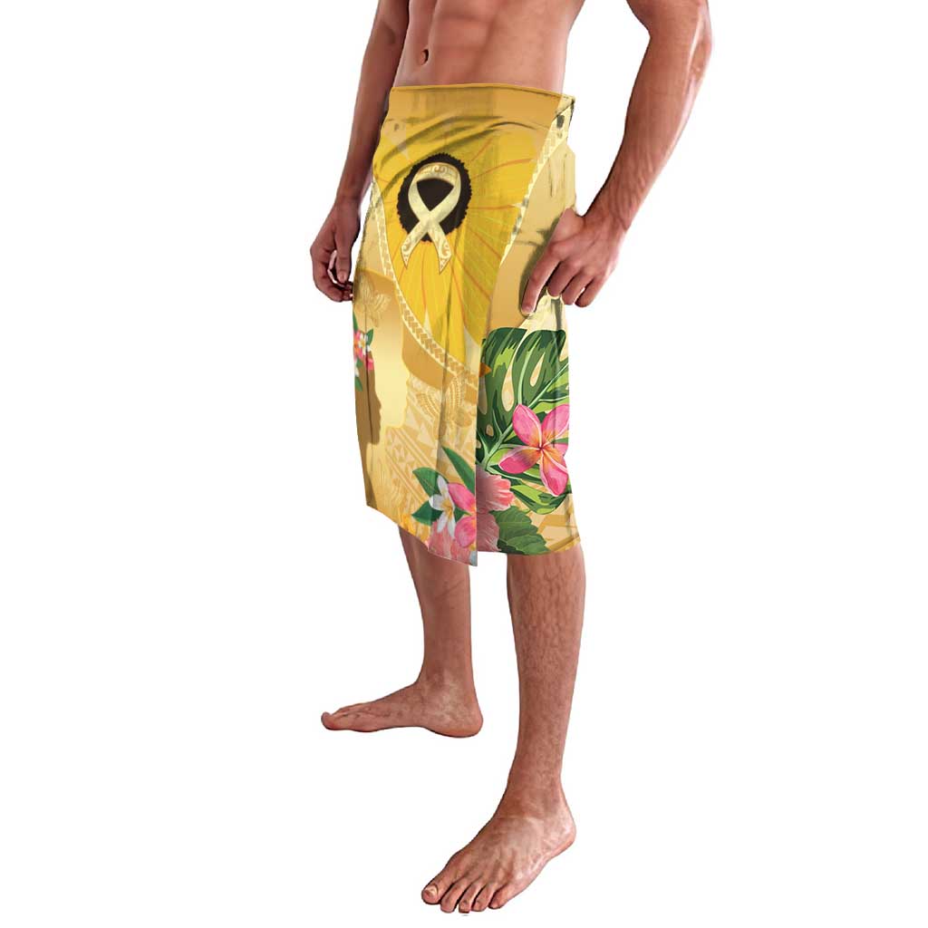 Polynesia Childhood Cancer Awareness Lavalava Be Bold Go Gold Polynesian Art LT14 - Polynesian Pride