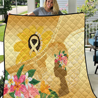 Polynesia Childhood Cancer Awareness Quilt Be Bold Go Gold Polynesian Art LT14 Gold - Polynesian Pride