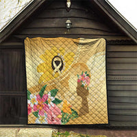 Polynesia Childhood Cancer Awareness Quilt Be Bold Go Gold Polynesian Art LT14 - Polynesian Pride