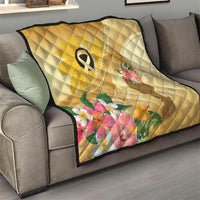 Polynesia Childhood Cancer Awareness Quilt Be Bold Go Gold Polynesian Art LT14 - Polynesian Pride