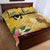 Polynesia Childhood Cancer Awareness Quilt Bed Set Be Bold Go Gold Polynesian Art