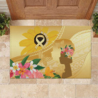 Polynesia Childhood Cancer Awareness Rubber Doormat Be Bold Go Gold Polynesian Art LT14 Gold - Polynesian Pride