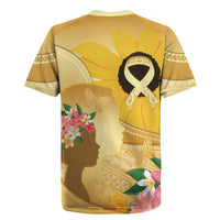 Polynesia Childhood Cancer Awareness Rugby Jersey Be Bold Go Gold Polynesian Art LT14 - Polynesian Pride