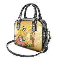 Polynesia Childhood Cancer Awareness Shoulder Handbag Be Bold Go Gold Polynesian Art LT14 - Polynesian Pride