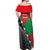 New Zealand And Lebanon Off Shoulder Maxi Dress Silver Fern Maori With Cedar Tree Together LT14 - Polynesian Pride