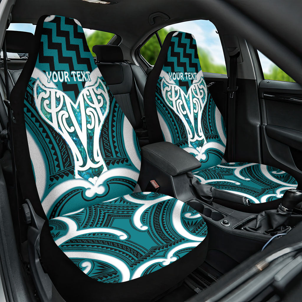 Aotearoa Atua Tangaroa Personalised Car Seat Cover God Of The Sea Maori Whale Tail Cyan LT14 One Size Cyan - Polynesian Pride