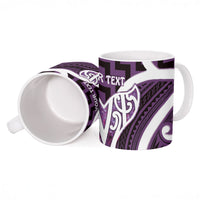 Aotearoa Atua Tangaroa Personalised Ceramic Mug God Of The Sea Maori Whale Tail Purple LT14 - Polynesian Pride