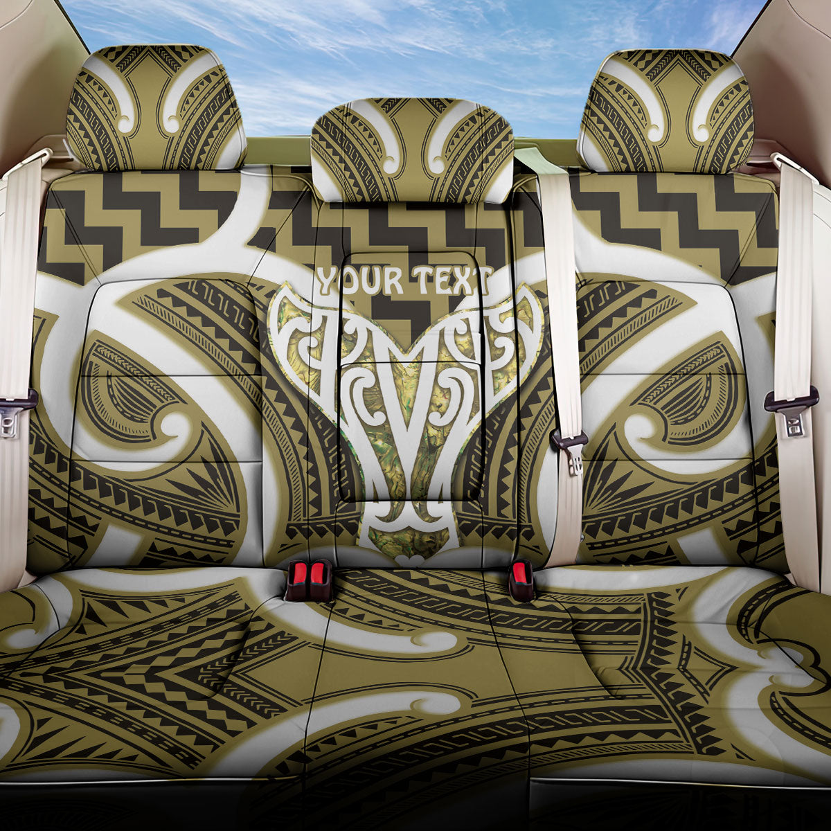 Aotearoa Atua Tangaroa Personalised Back Car Seat Cover God Of The Sea Maori Whale Tail Yellow LT14 One Size Yellow - Polynesian Pride