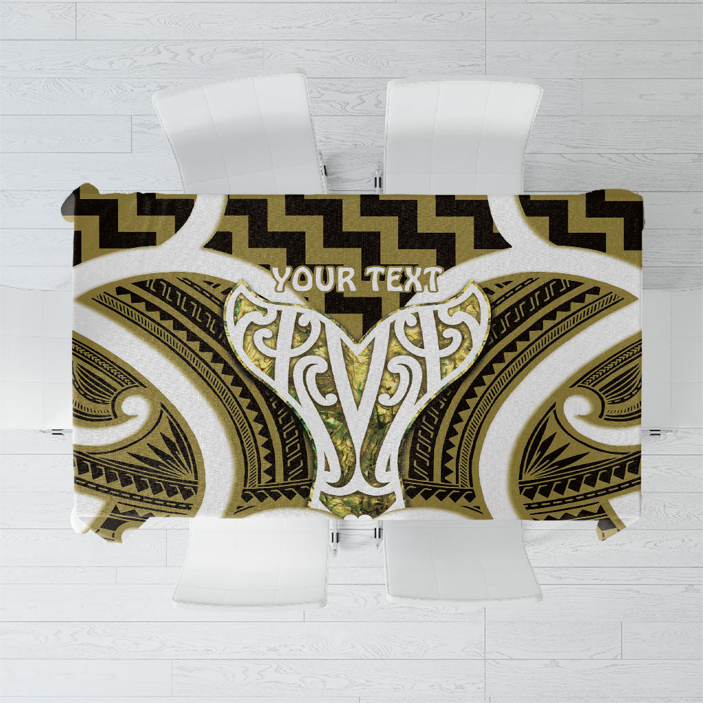 Aotearoa Atua Tangaroa Personalised Tablecloth God Of The Sea Maori Whale Tail Yellow LT14 Yellow - Polynesian Pride
